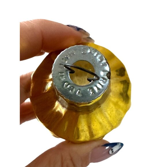 Vintage Shiny Brite Gold Chandelier Drop Glass Ornament USA Mid Century 3.15” - Picture 3 of 5